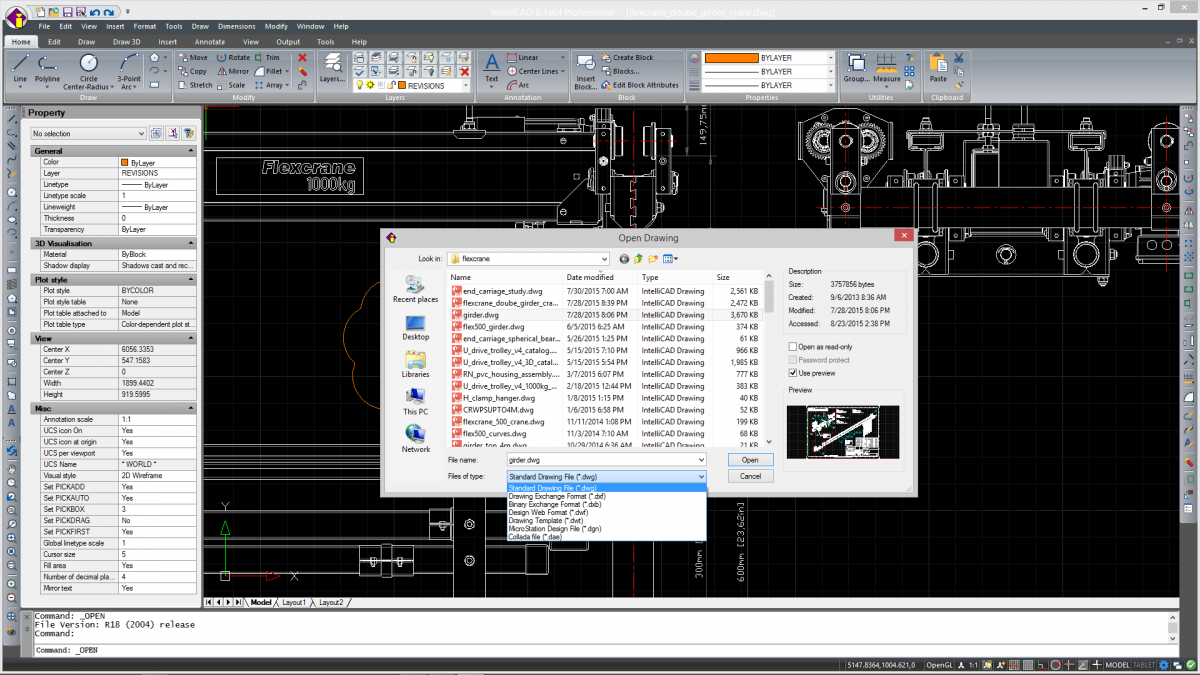 IntelliCAD *.dwg native file support